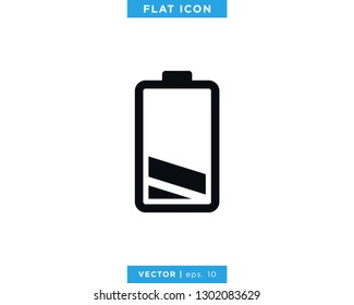 Battery Icon Vector Flat Design Template