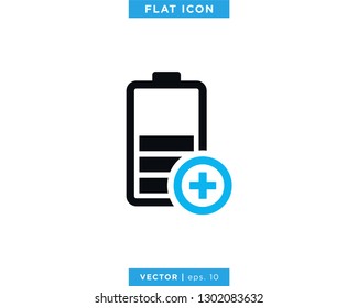 Battery Icon Vector Flat Design Template