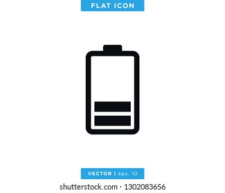 Battery Icon Vector Flat Design Template