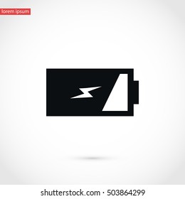 Battery icon vector, flat design best vector icon