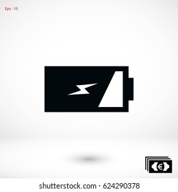 Battery icon vector, flat design best vector icon