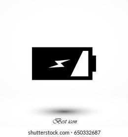Battery icon vector, flat design best vector icon