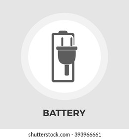 Battery icon vector. Flat icon isolated on the white background. Vector illustration.