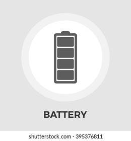 Battery Icon Vector. Flat icon isolated on the white background. Editable EPS file. Vector illustration.