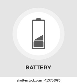 Battery Icon Vector. Flat icon isolated on the white background. Editable EPS file. Vector illustration.