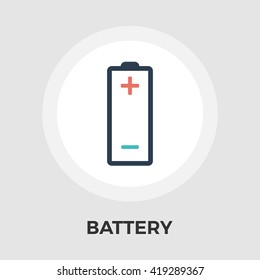 Battery Icon Vector. Flat icon isolated on the white background. Editable EPS file. Vector illustration.
