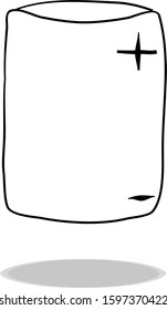 Battery icon vector, hand drawing. Illustration of accumulator, contour of symbol black