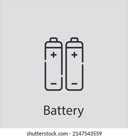 battery icon vector icon.Editable stroke.linear style sign for use web design and mobile apps,logo.Symbol illustration.Pixel vector graphics - Vector