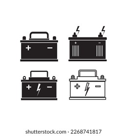 diseño de símbolos de iluminación vectorial de icono de batería