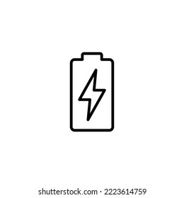 Ilustración vectorial de icono de batería. símbolo y signo de carga de batería. nivel de carga de la batería