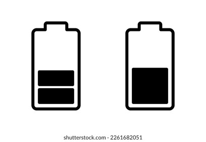 Akkusymbol, Vektorgrafik. Batterieaufladezeichen und -symbol. Batterieladung