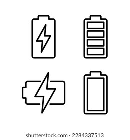 Akkusymbol, Vektorgrafik. Batterieaufladezeichen und -symbol. Batterieladung