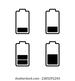 Battery icon vector illustration. battery charging sign and symbol. battery charge level