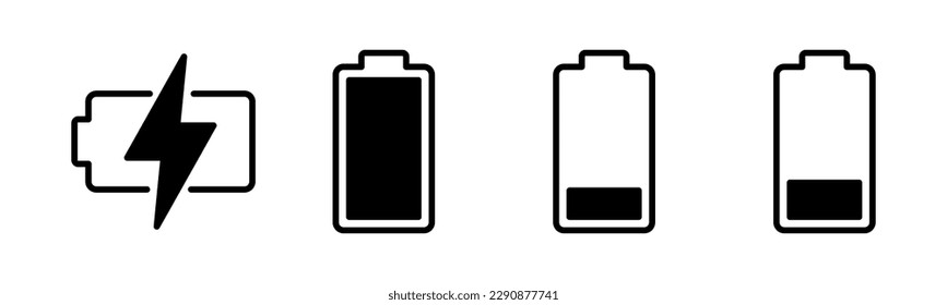 Battery icon vector illustration. battery charging sign and symbol. battery charge level