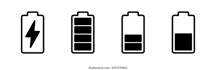 Battery icon vector illustration. battery charging sign and symbol. battery charge level