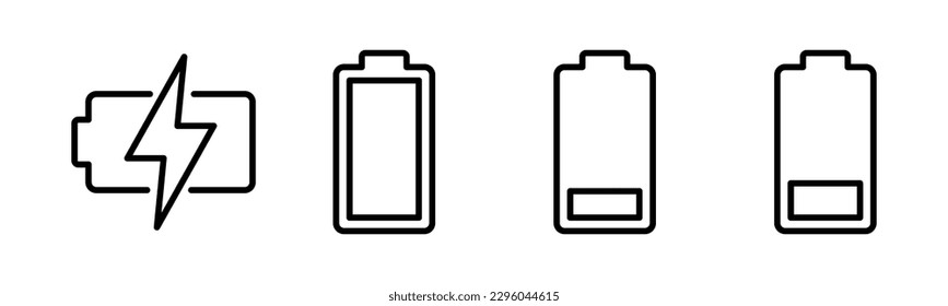 Battery icon vector illustration. battery charging sign and symbol. battery charge level
