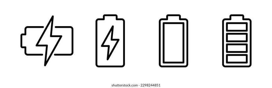 Battery icon vector illustration. battery charging sign and symbol. battery charge level