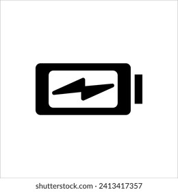 Ilustración vectorial de icono de batería. símbolo y signo de carga de batería. aislado en fondo blanco