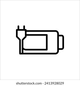 Ilustración vectorial de icono de batería. símbolo y signo de carga de batería. aislado en fondo blanco