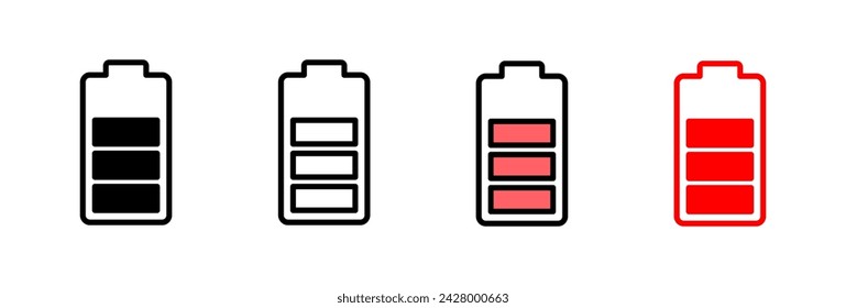 Battery icon vector illustration. battery charging sign and symbol. battery charge level