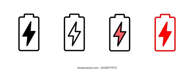 Battery icon vector illustration. battery charging sign and symbol. battery charge level