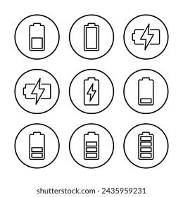 Battery icon vector illustration. battery charging sign and symbol. battery charge level