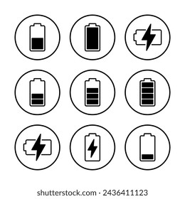 Battery icon vector illustration. battery charging sign and symbol. battery charge level