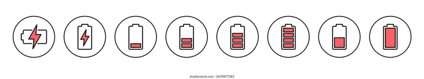 Battery icon vector illustration. battery charging sign and symbol. battery charge level