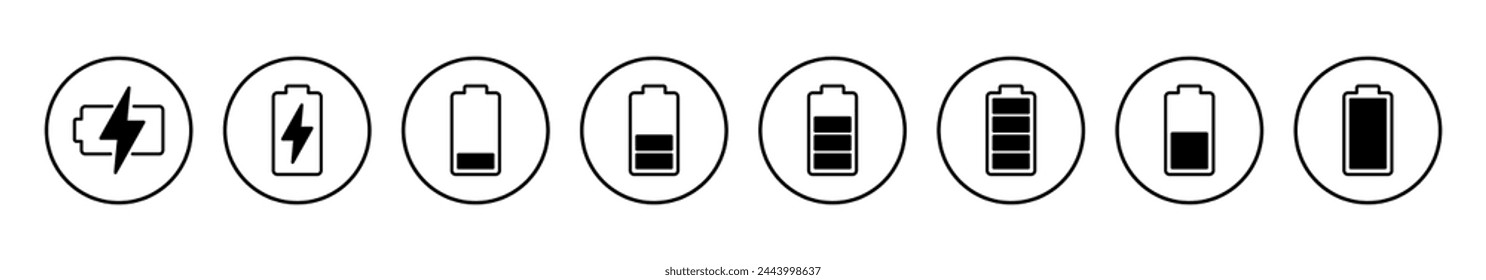 Battery icon vector illustration. battery charging sign and symbol. battery charge level