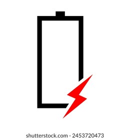 Battery icon vector illustration. battery charging sign and symbol.