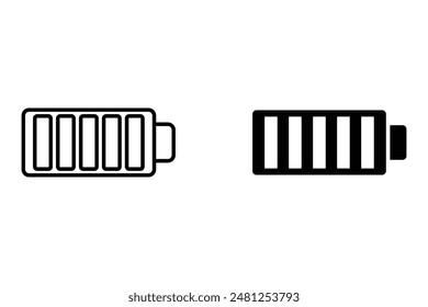 Batteriesymbol Vektorillustration. Batterieladezeichen und -symbol. Batteriestufe Abbuchung
für Ihr Website Design, Logo, App, UI Vektorgrafik Design. Benutzersymbol, Silhouette isoliert auf weißem Hintergrund.