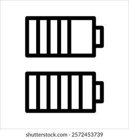 Battery icon vector illustration. battery charging sign and symbol. battery charge level., with white background