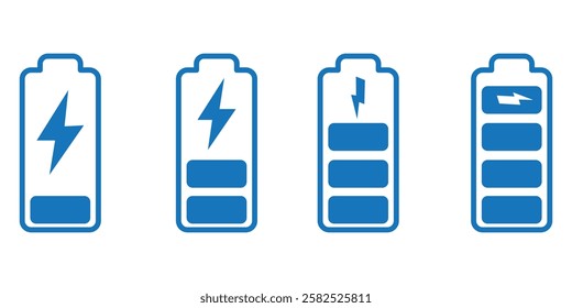 Battery icon vector illustration. battery charging sign and symbol. battery charge level
