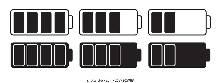 Battery icon vector illustration. battery charging sign and symbol. battery charge level