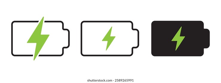 Battery icon vector illustration. battery charging sign and symbol. battery charge level