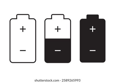 Battery icon vector illustration. battery charging sign and symbol. battery charge level