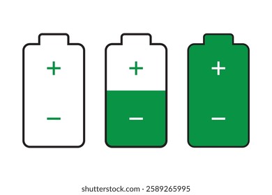 Battery icon vector illustration. battery charging sign and symbol. battery charge level