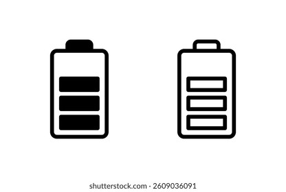 Battery icon vector illustration. battery charging sign and symbol. battery charge level