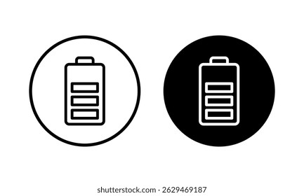Ilustración vectorial del icono de la batería. señal y símbolo de carga de la batería. nivel de Recargo de la batería