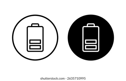 Battery icon vector illustration. battery charging sign and symbol. battery charge level