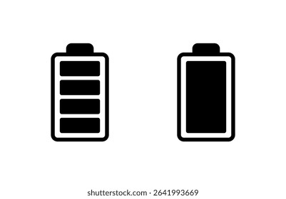 Battery icon vector illustration. battery charging sign and symbol. battery charge level