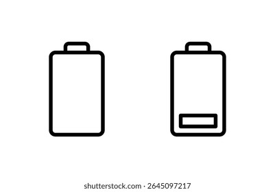 Ilustración vectorial del icono de la batería. señal y símbolo de carga de la batería. nivel de Recargo de la batería