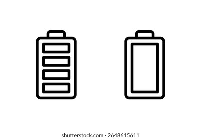 Ilustración vectorial del icono de la batería. señal y símbolo de carga de la batería. nivel de Recargo de la batería