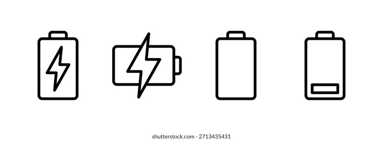 Ilustración vectorial del icono de la batería. señal y símbolo de carga de la batería. nivel de Recargo de la batería
