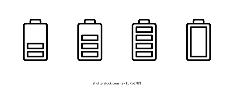 Ilustración vectorial del icono de la batería. señal y símbolo de carga de la batería. nivel de Recargo de la batería