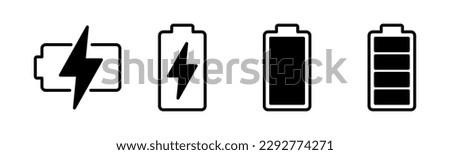 Battery icon vector illustration. battery charging sign and symbol. battery charge level