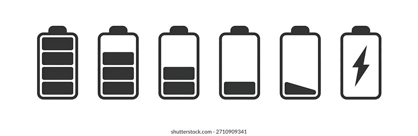 Ícone de bateria, vetor, ilustração, editável