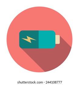 Battery icon, vector illustration. Flat design style