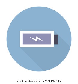 Battery icon, vector illustration. Flat design style