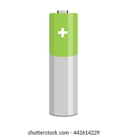 Battery icon. Vector illustration green battery symbol. Full battery